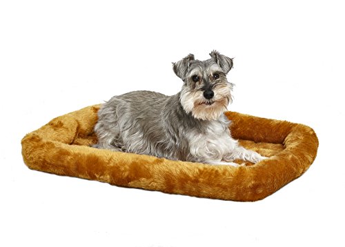 Bolster Dog Bed 30L- Inch Cinnamon Dog Bed or Cat Bed w/ Comfortable Bolster | Ideal for Medium Dog Breeds & Fits a 30-Inch Dog Crate | Easy Maintenance Machine Wash & Dry